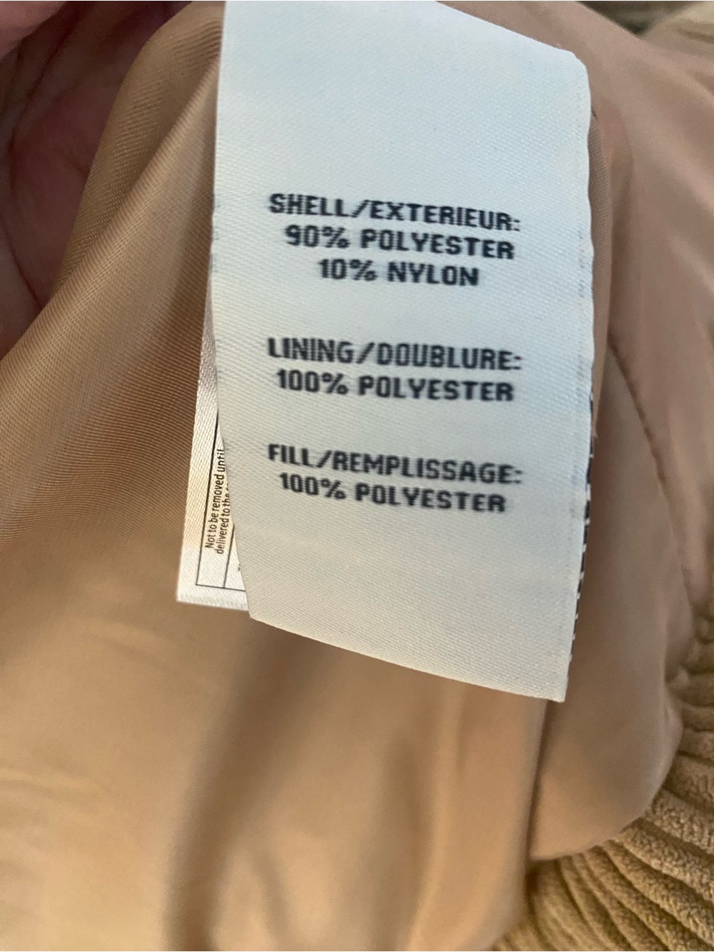 Corduroy Jacket in Tan by Bagatelle Collection size Small, new without tags - Picture 5 of 5